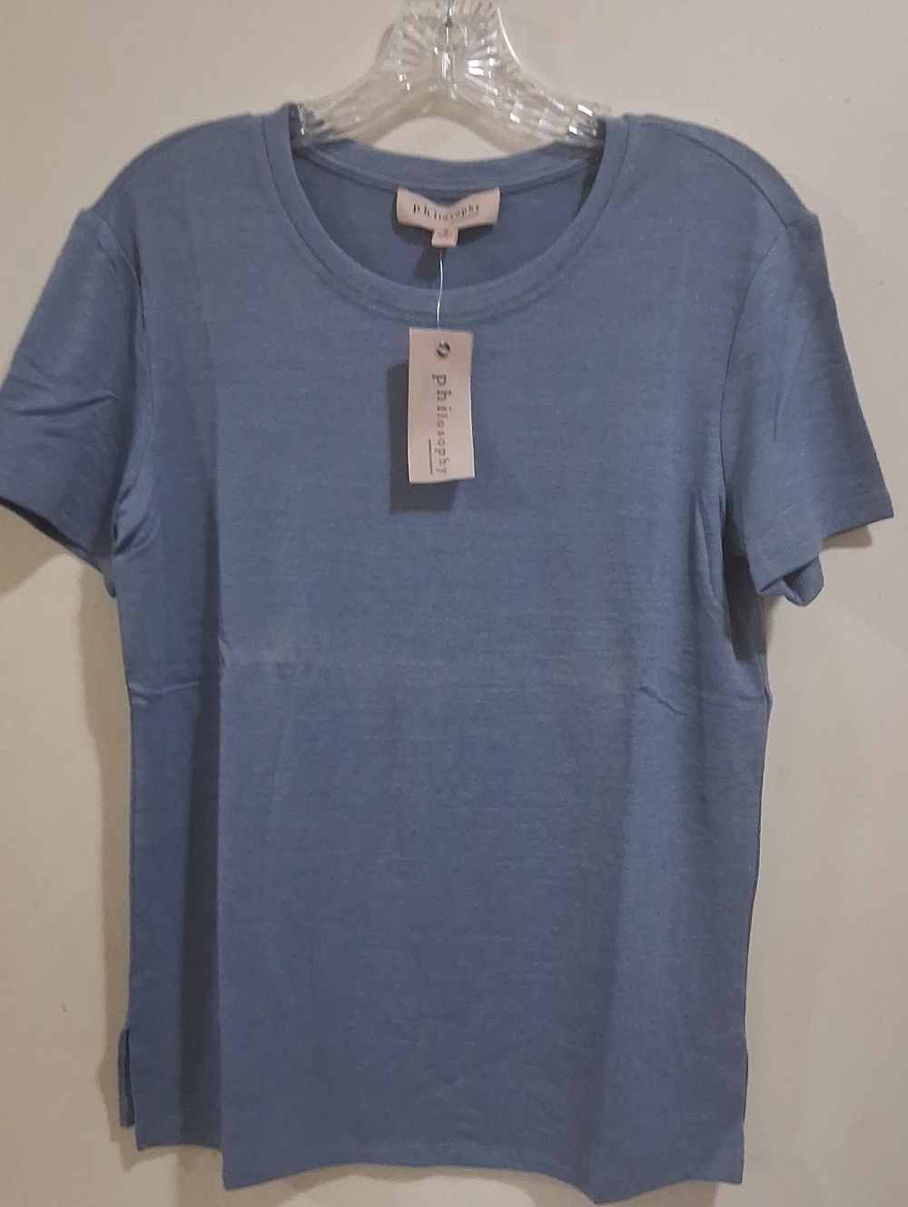 Nwt Women Philosophy Light Blue Crewneck Short Sleeve Tee
